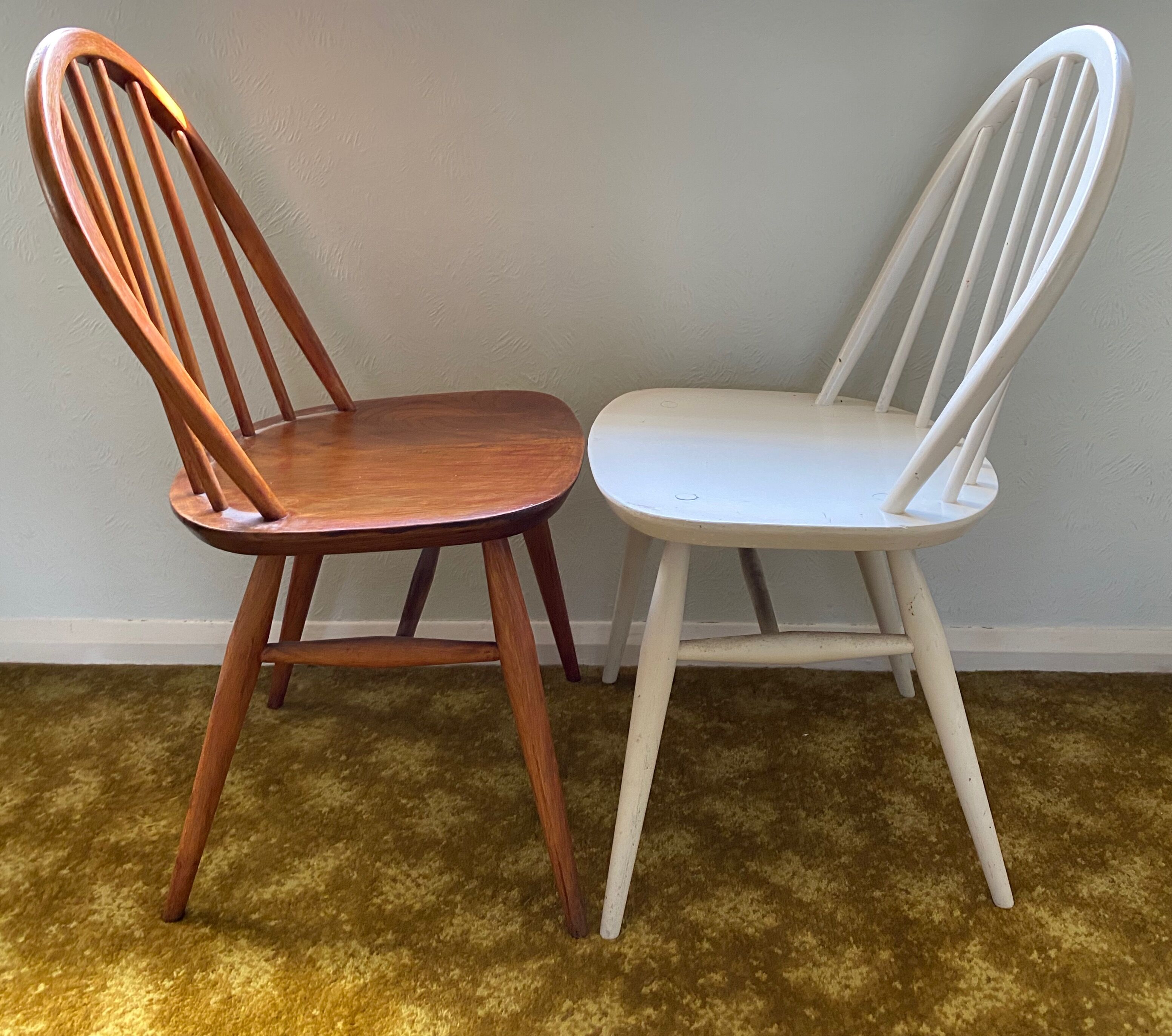 Pair Ercol windsor dining chairs 1960