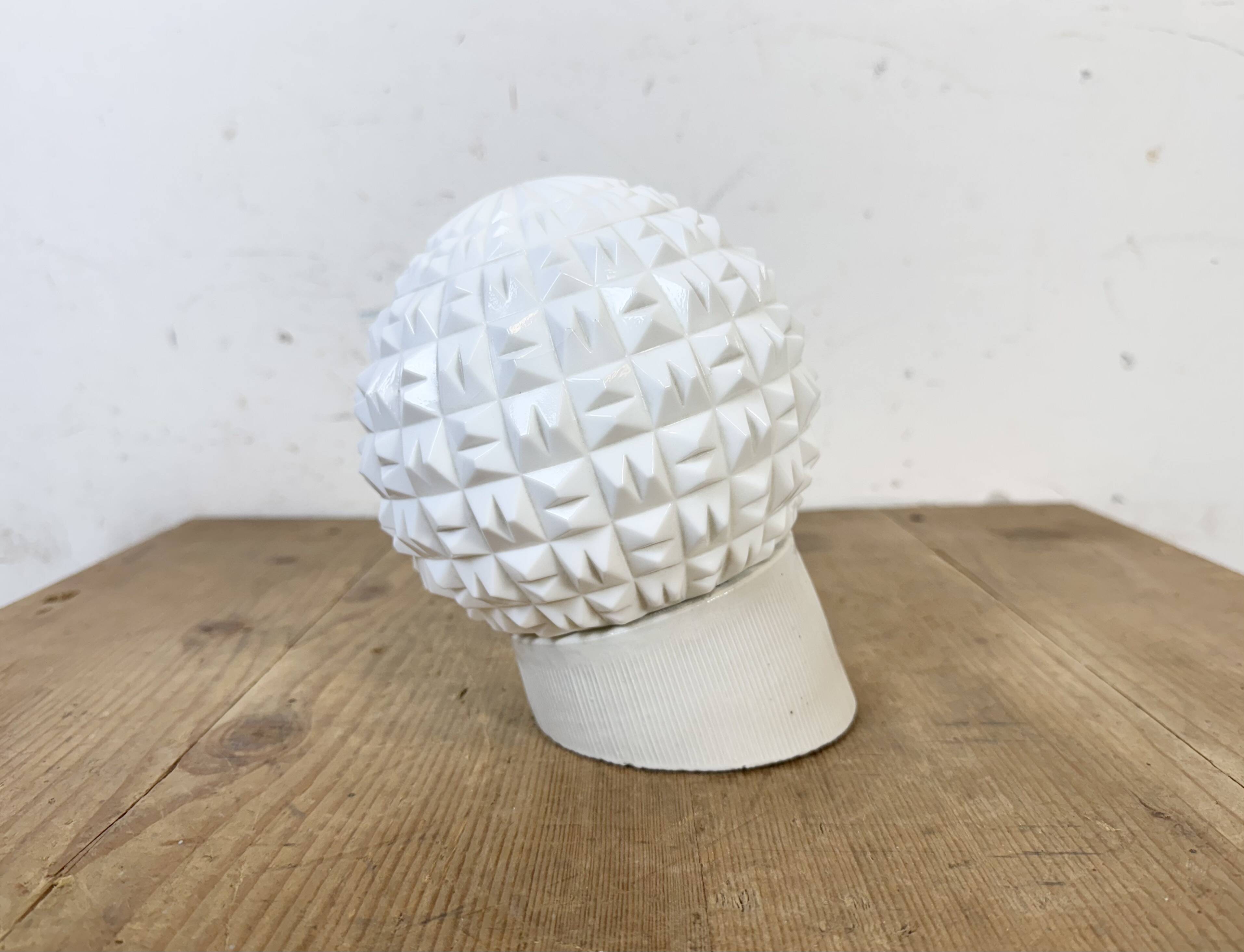 Vintage White Porcelain Wall Light, 1970s