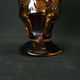 Bohemian cut crystal vase with Art Deco ruby red amber floral decoration
