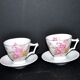 Lot de 2 tasses fleuries pivoine en porcelaine allemande AK Kaiser Germany