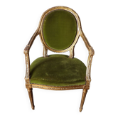 Louis XVI style gilded wood armchair