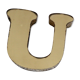 Brass sign letter, letter "u" decoration vintage shop