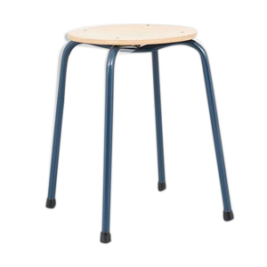 Tabouret vintage hêtre gris