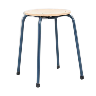 Tabouret vintage hêtre gris