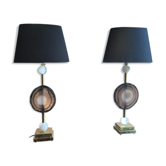 Pair of "Fossil" lamps, 20th century