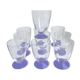Set of 10 blue foot glasses 60/70