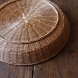 Round basketry top vintage wicker
