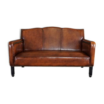 2-seater cowhide leather sofa