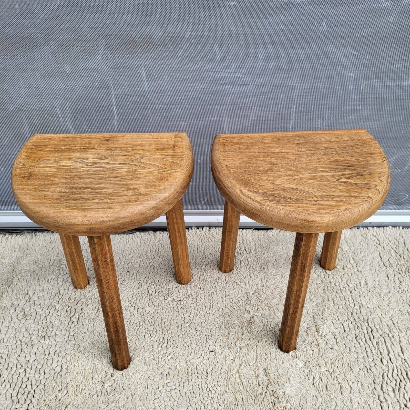 Pair of raw wood milking stools • Brutalist spirit & nature