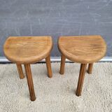 Pair of raw wood milking stools • Brutalist spirit & nature