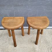 Pair of raw wood milking stools • Brutalist spirit & nature