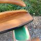 Vintage valet in wood, chrome metal and vinyl from the 60s