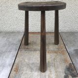 Old walking tabouret feet tripodes vintage dark wood