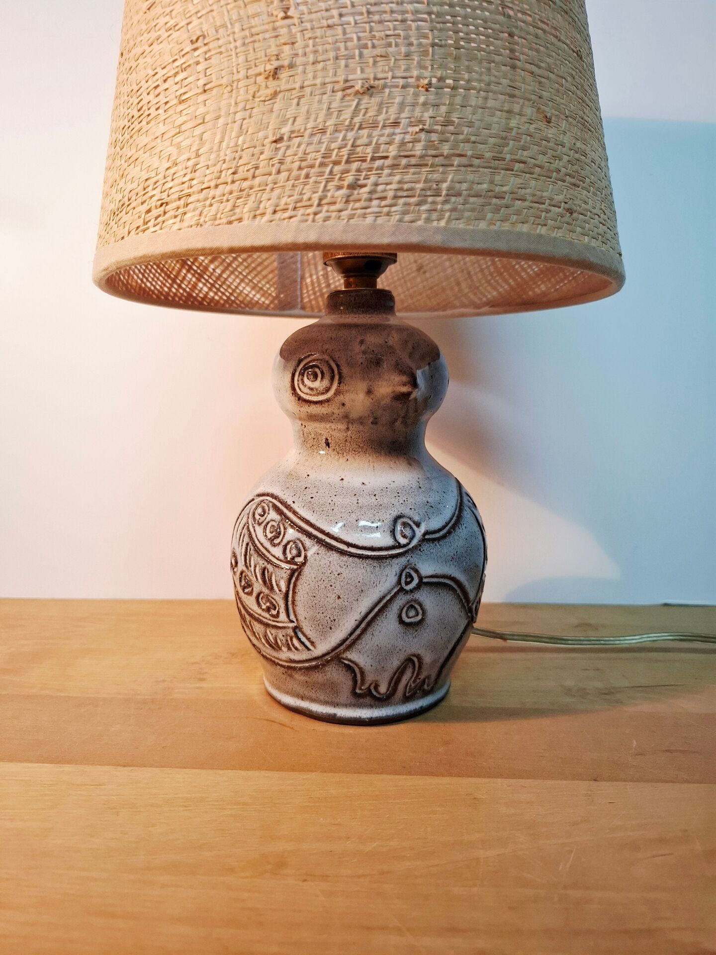 Lampe en céramique zoomorphe 70's