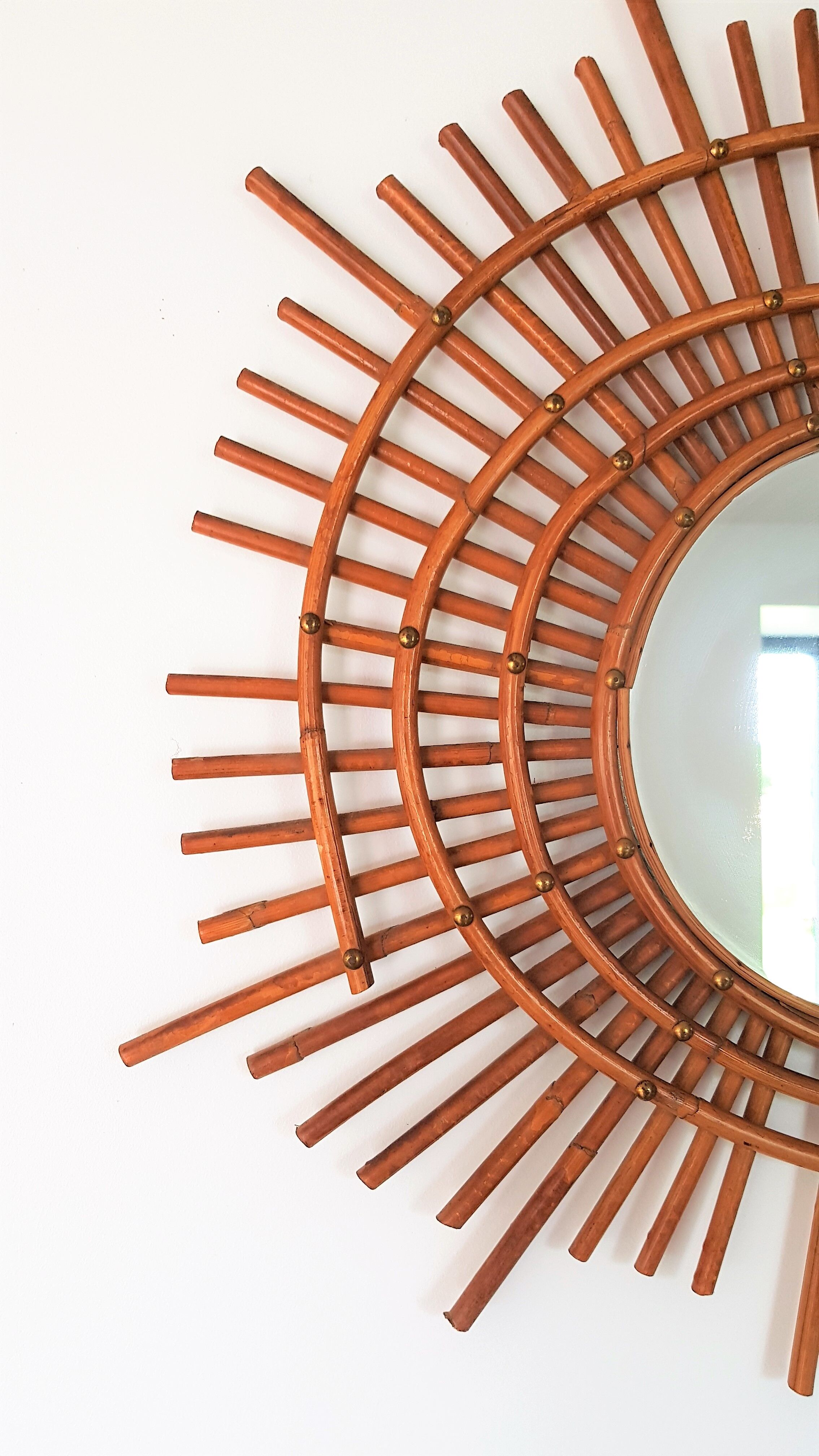 Mirror in rattan galaxy or ortf 80x61cm