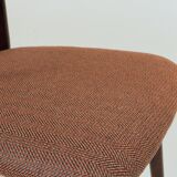 Set of 4 Modern Beech Wood Dining Chair, Herringbone terracota fabric
