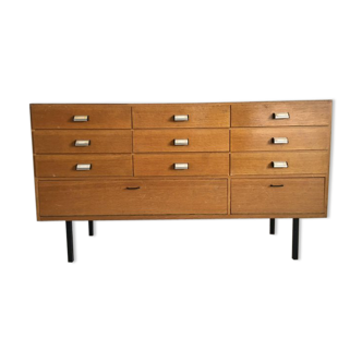 Store counter in oak and glass mid century showcase, 50 years