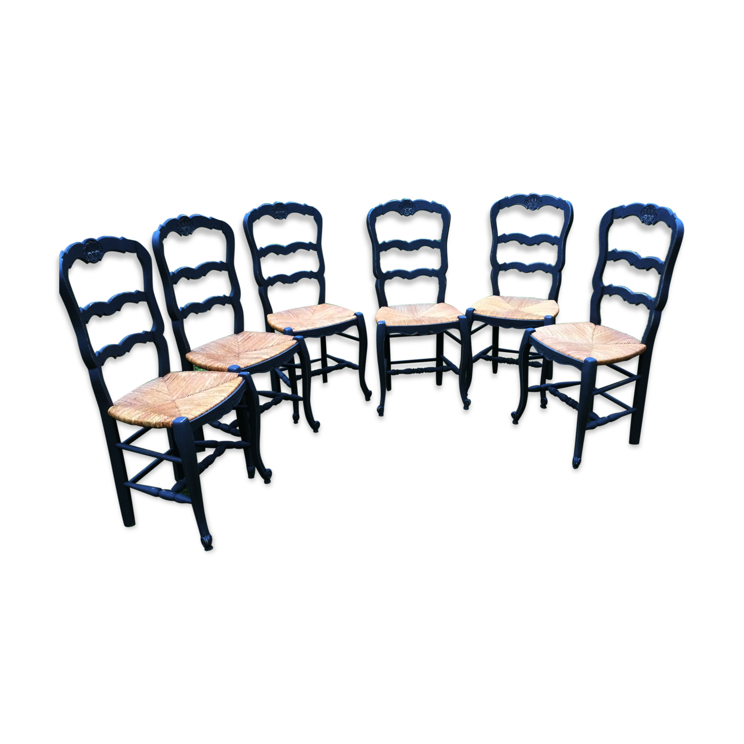 1 set of antique oak chairs