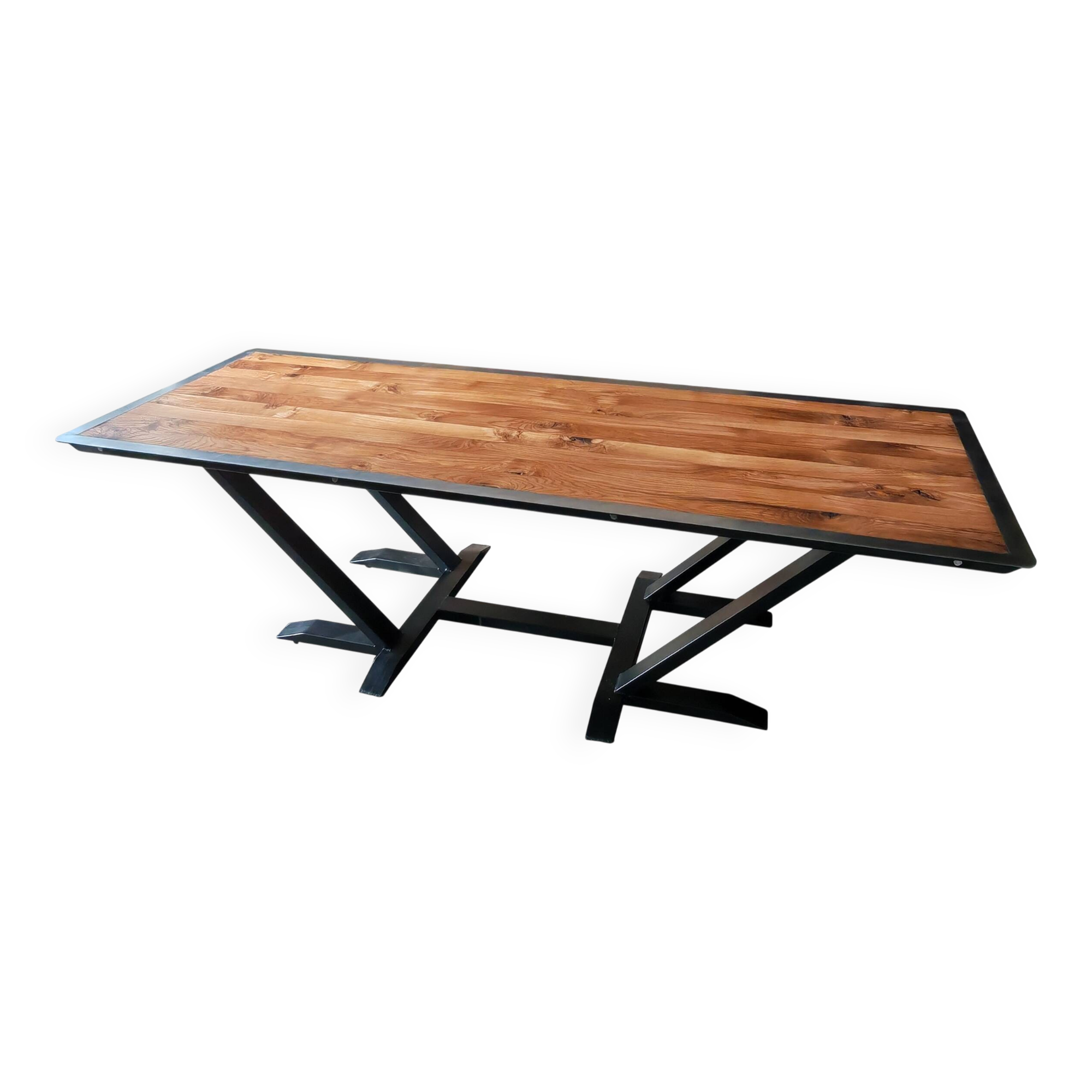 oak-steel table