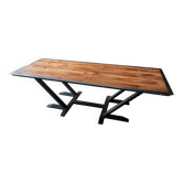 oak-steel table