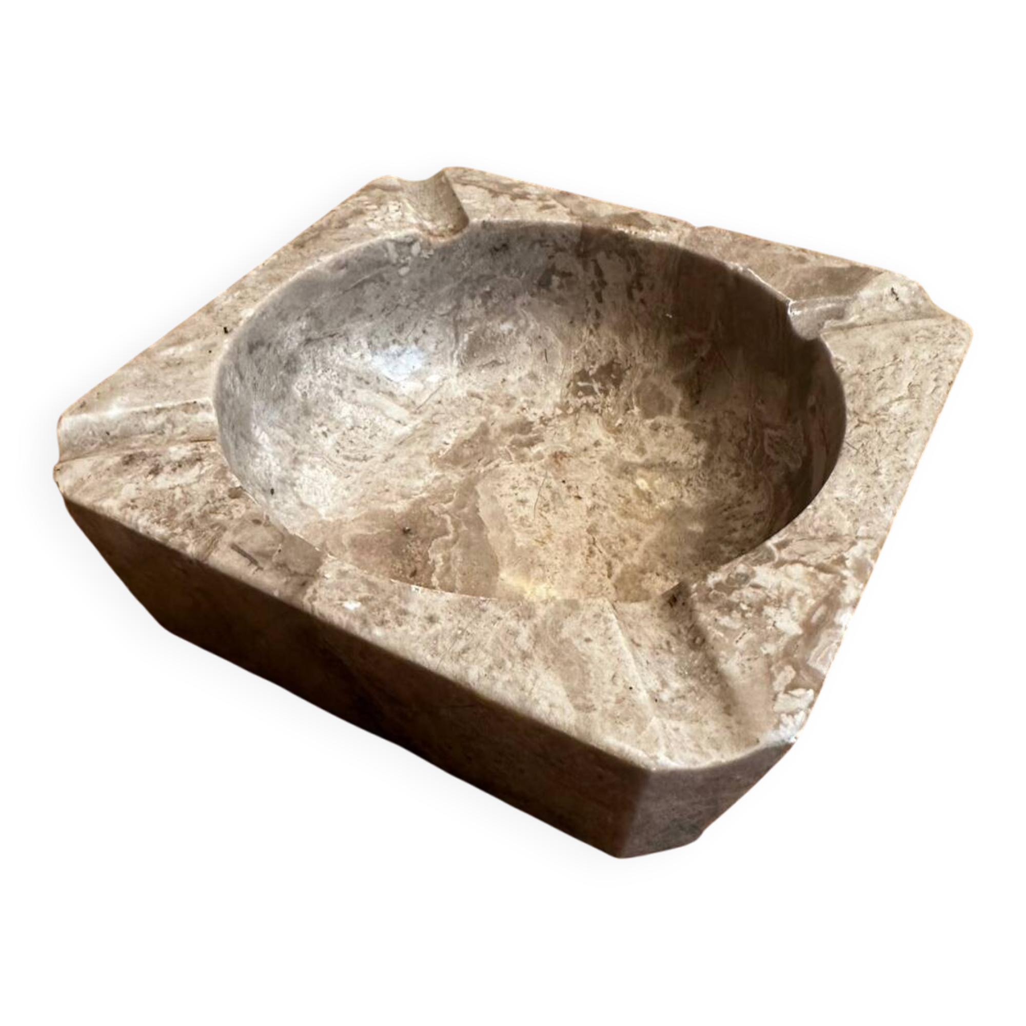 Ashtray, beige marble catch-all.