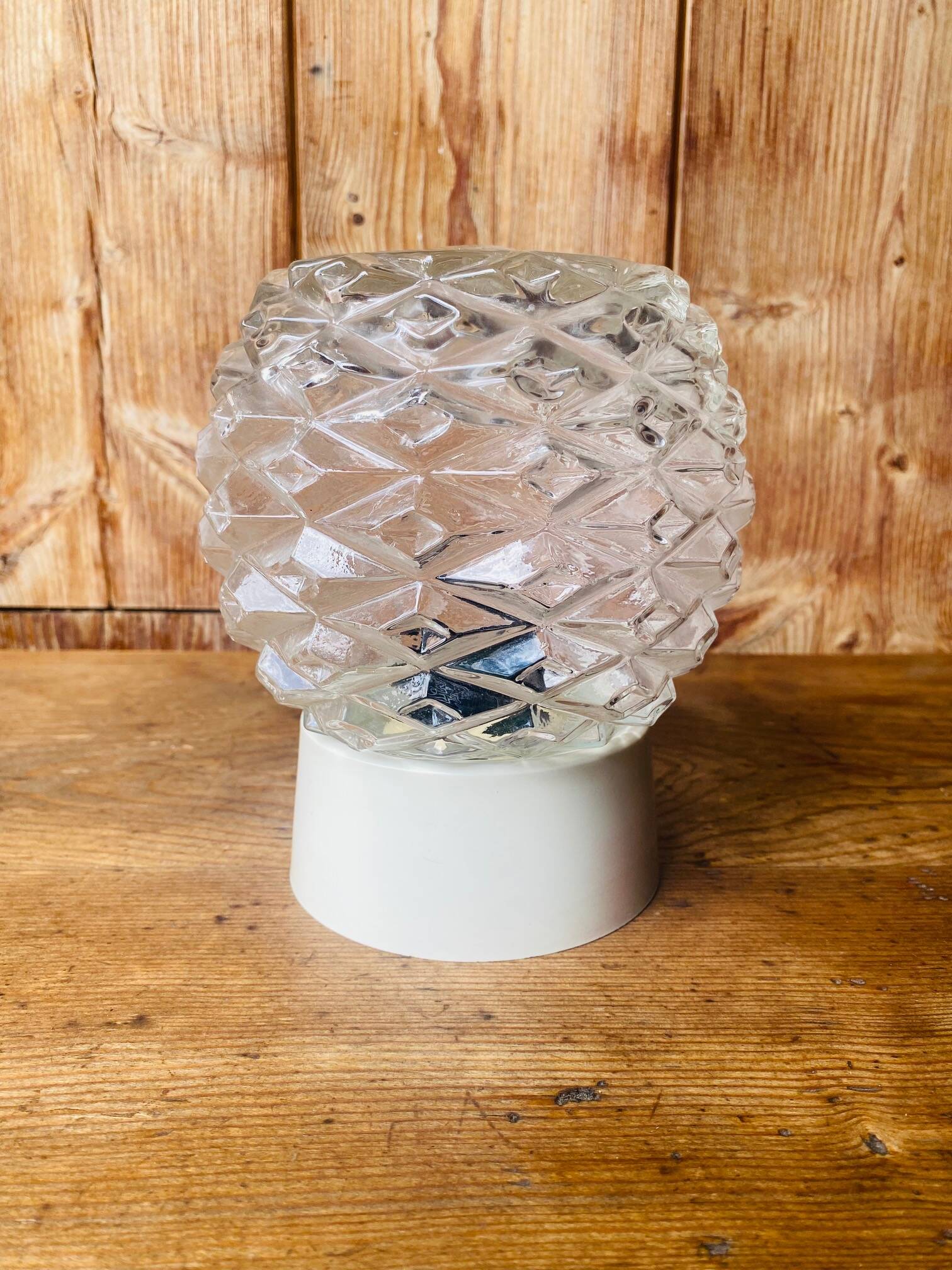 Molded glass wall light