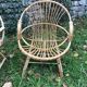 Bamboo rattan armchairs 60s