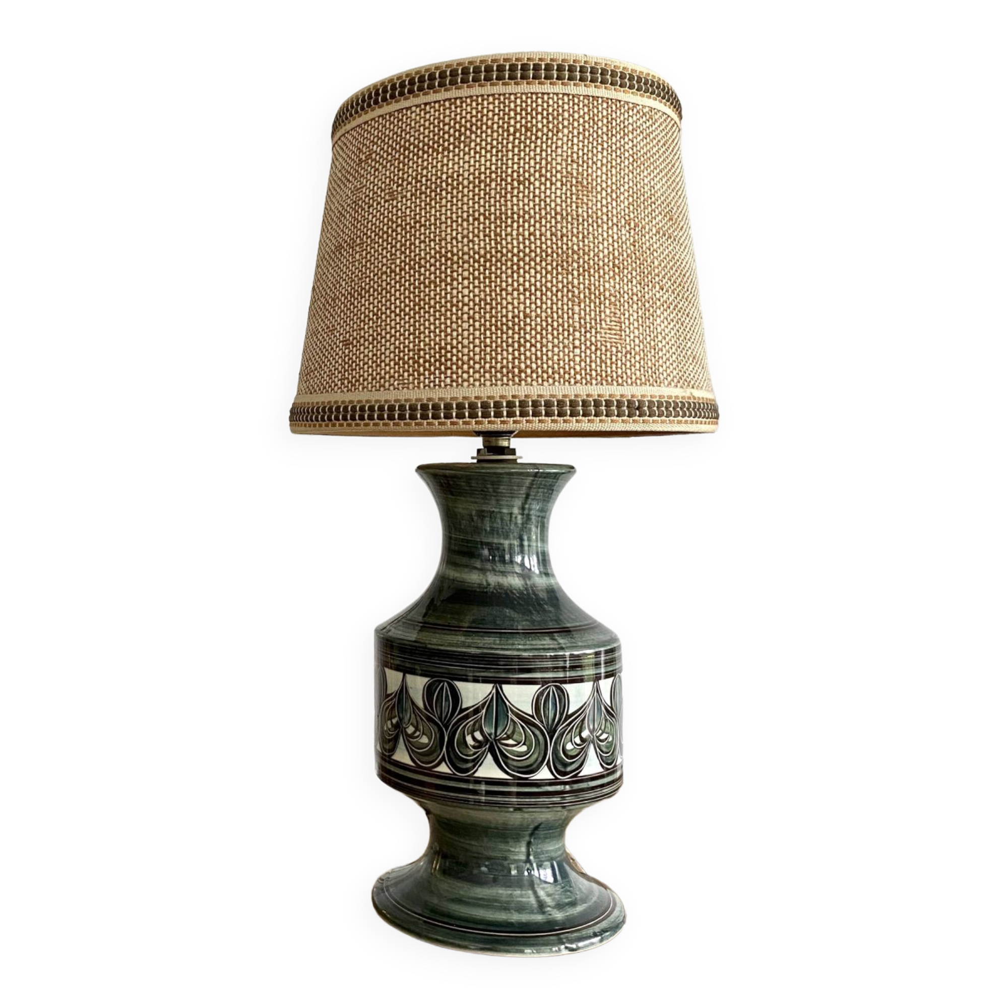 Swedish lamp, 2m fabric cable, fabric lampshade