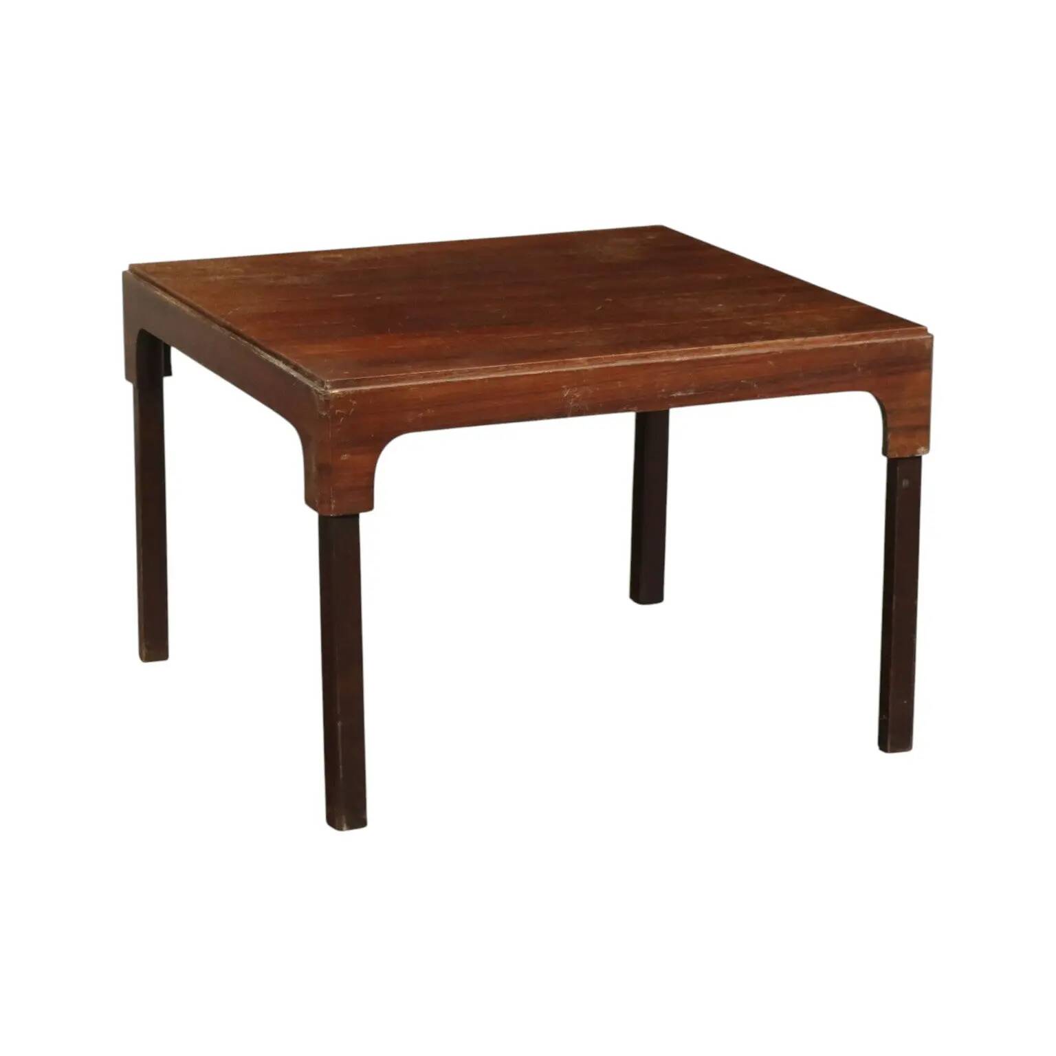 Vintage coffee table in veneered exotic wood, Italian design, 1960s.