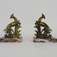 Pair of art deco book greenhouse in regulates and marble. Signed Ucra