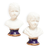 Paire de bustes enfants