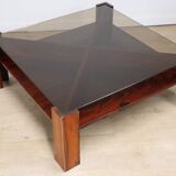 Scandinavian rosewood and glass coffee table Mobelintarsia - 1960