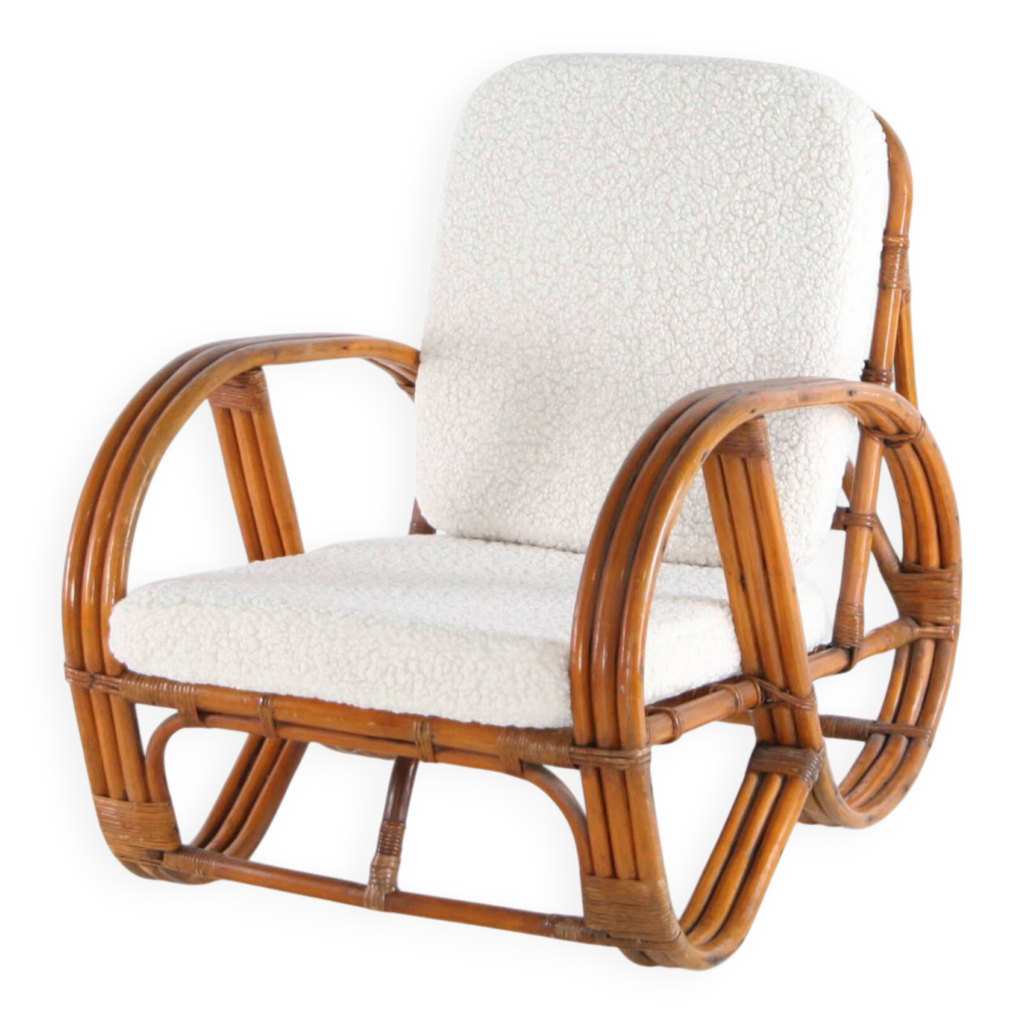 "Bretzel" armchair in rattan
