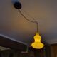 Yellow opaline pendant light 1960