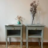 Pair of curved bedside tables