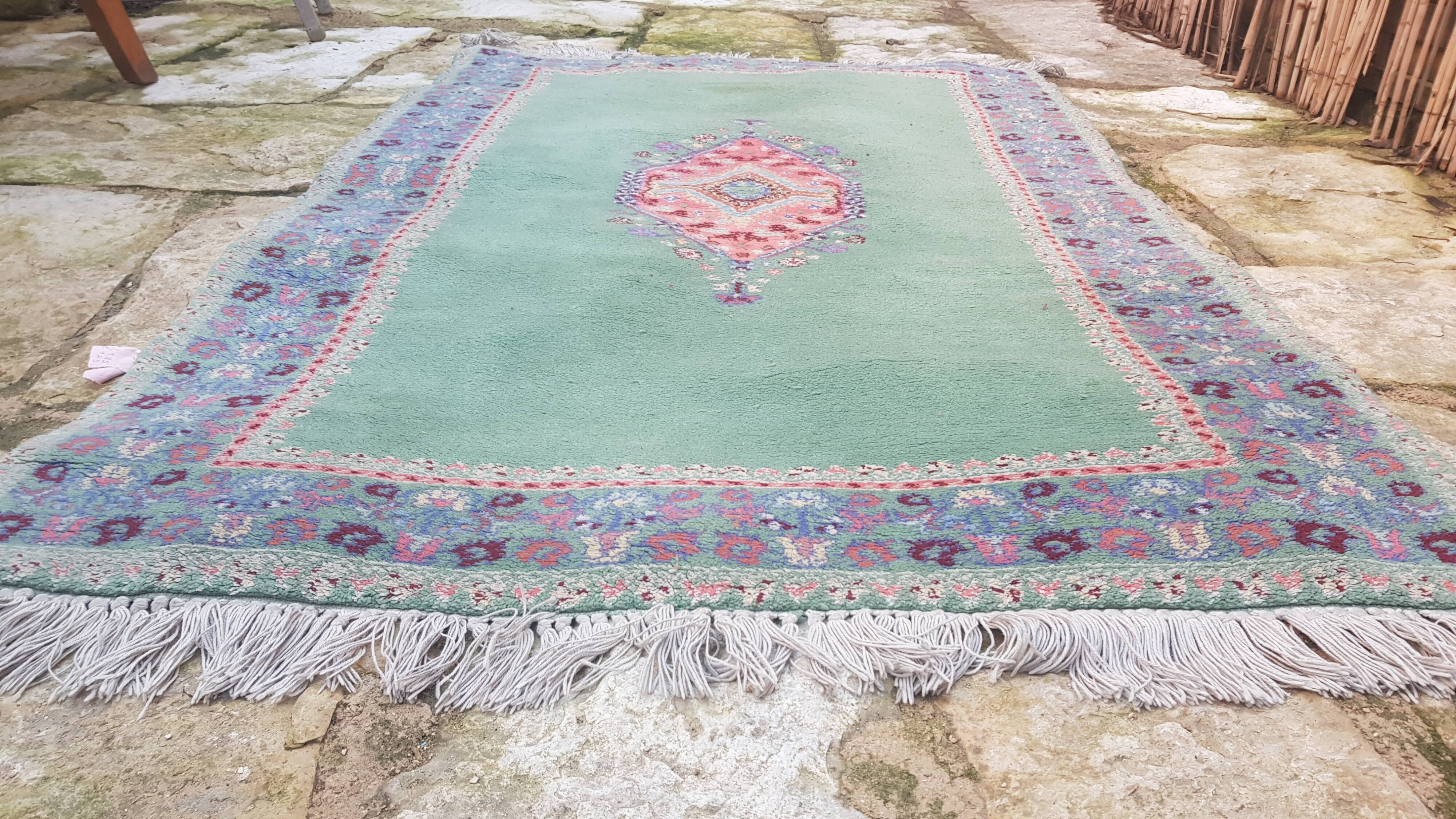 Moroccan rug 123x185cm handmade wool on cotton