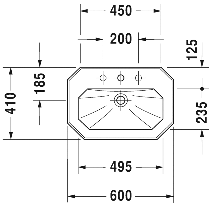 Washbasin and column 1930 Duravit 3 holes