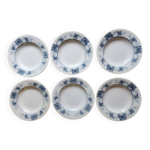 Assiettes creuses x 6 de la manufacture française Sarreguemines, collection Aïda. Anciennes et rares