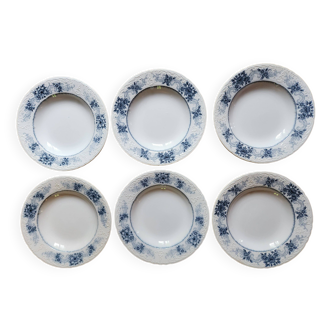 Deep plates x 6 from the French manufacturer Sarreguemines, Aïda collection. Old and rare