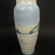 Copenhagen porcelain vase, hand-painted winter decoration, circa 1900-1920.