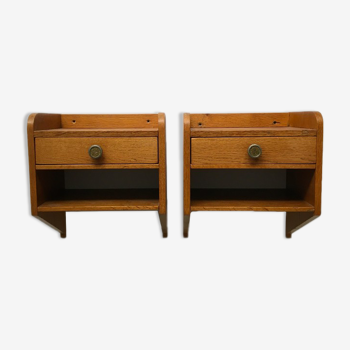 Pair of wall-mounted bedside tables