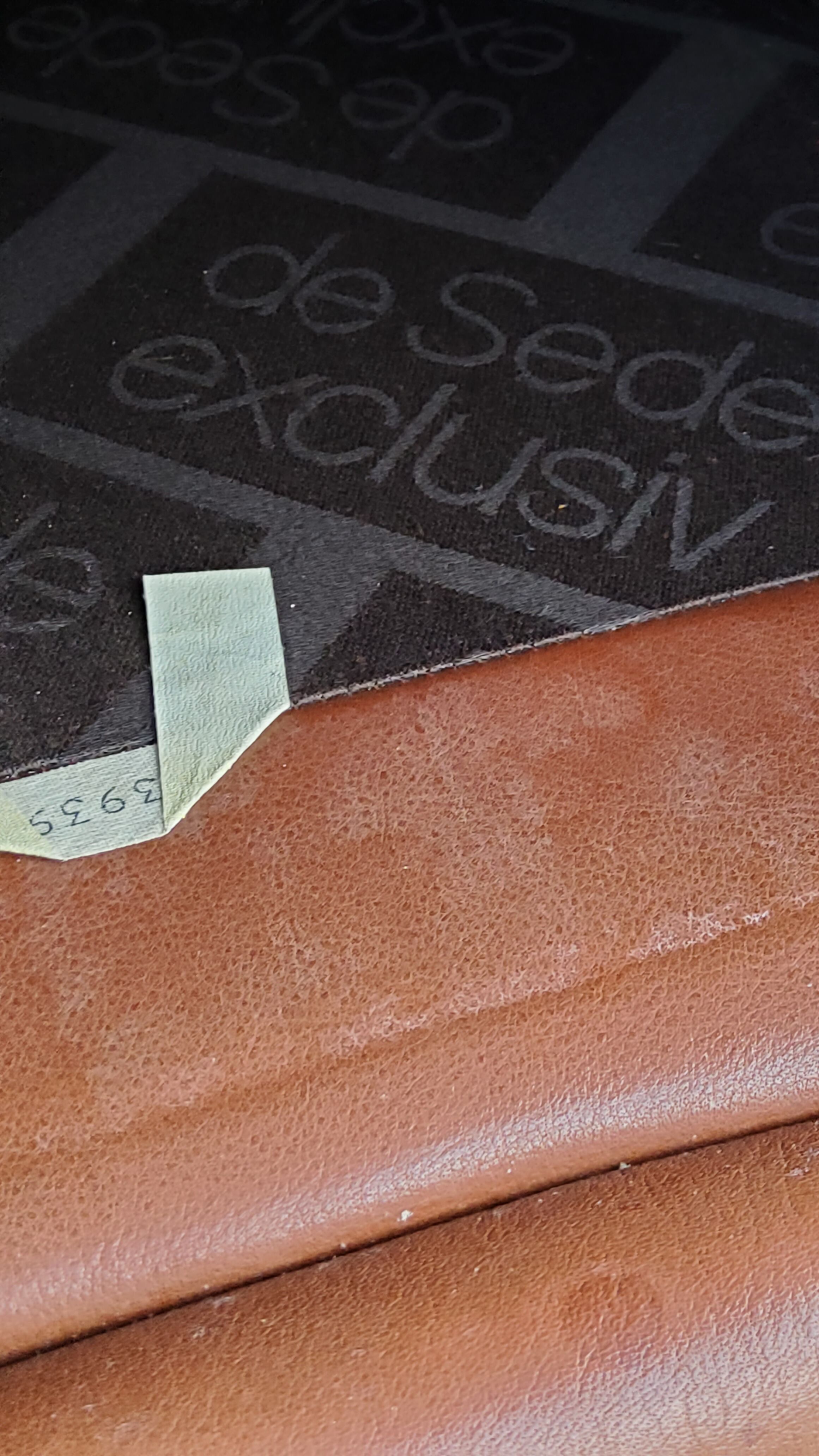 Pair of armchairs and De Sede sofa in cognac leather from the 70s/80s