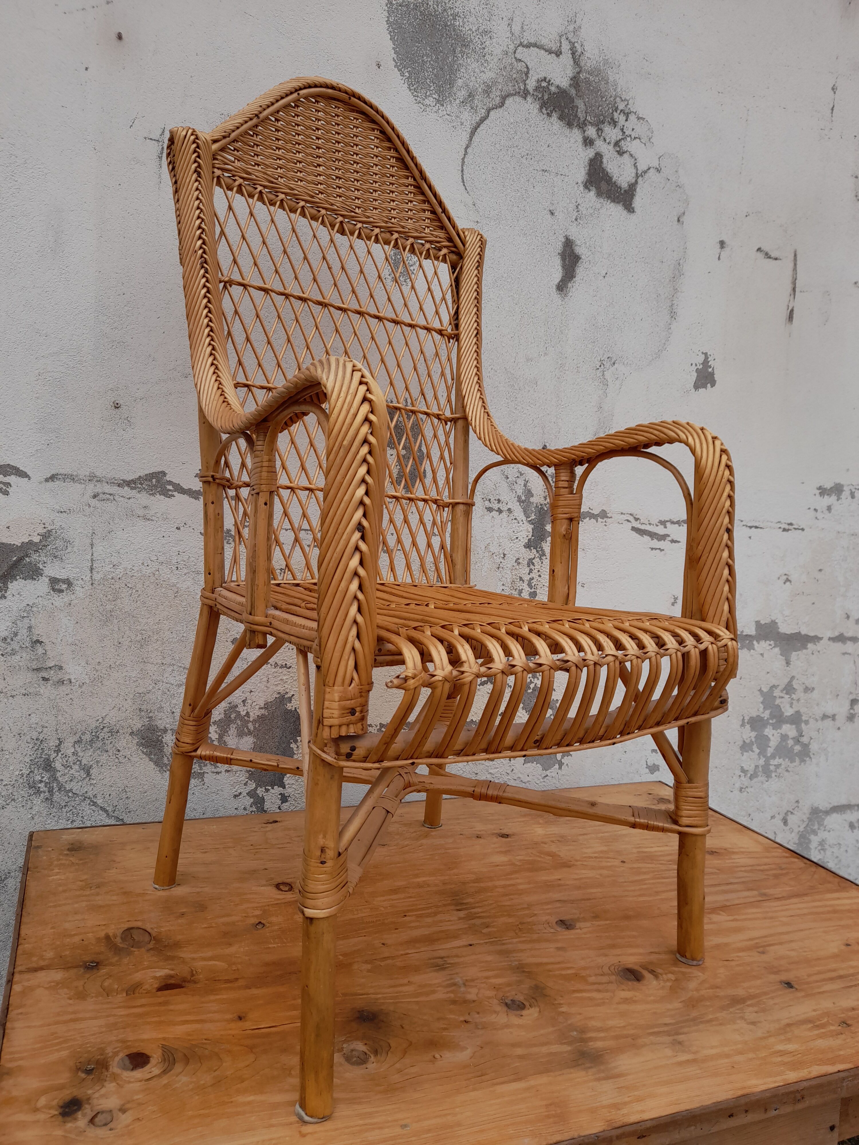 Rattan armchair from the 1950s