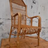 Fauteuil en rotin année 50