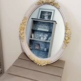 Miroir coiffeuse ancien avec moulures florales