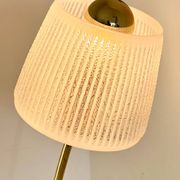 Pair of Art Deco lamps in brass and etched glass