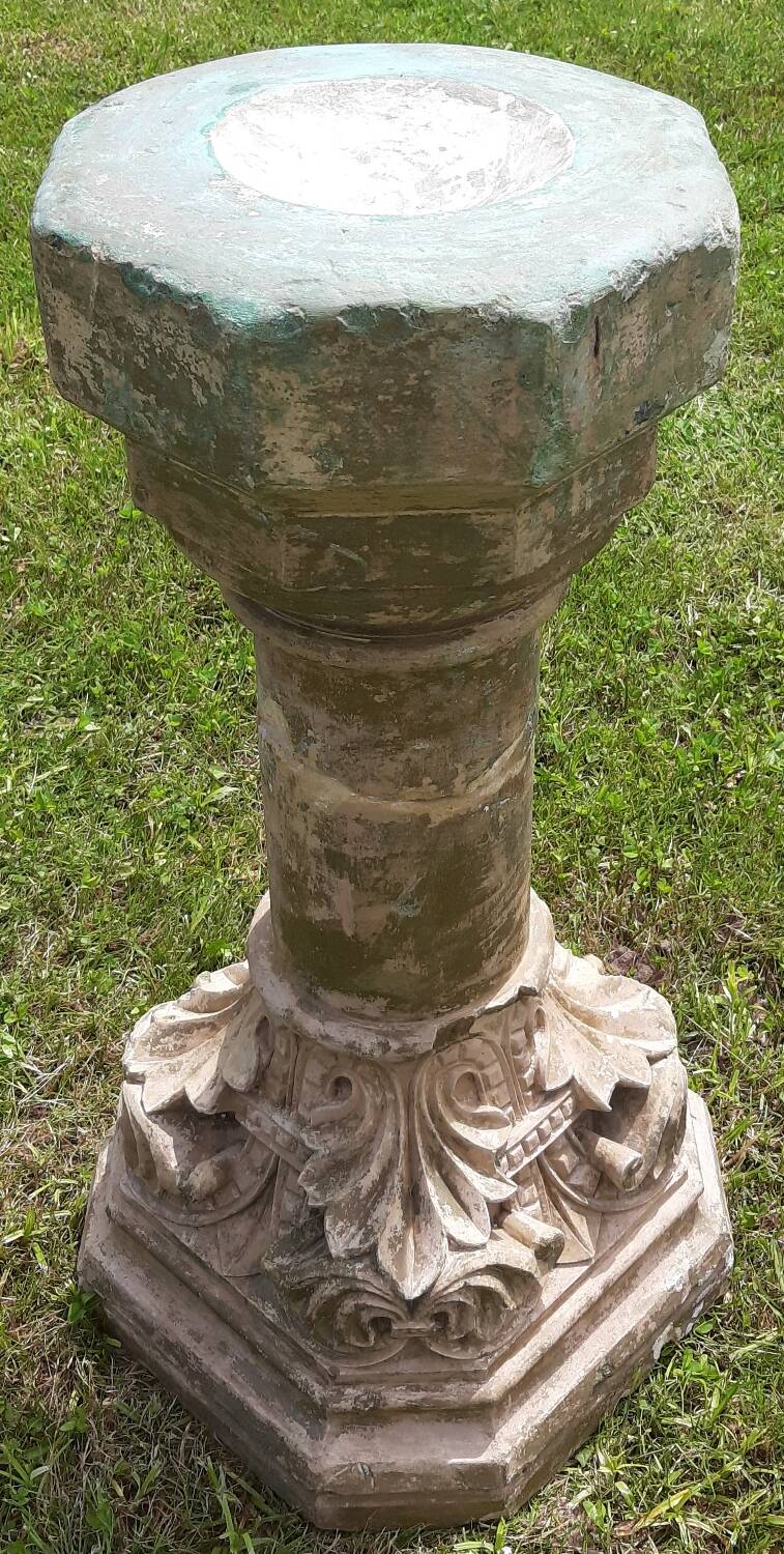 Holy water font on stone column (17th century)