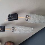 Pair of vintage molded glass wall sconces