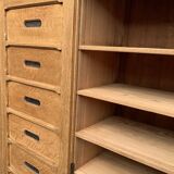 Armoire de notaire en chêne brut massif, 1920