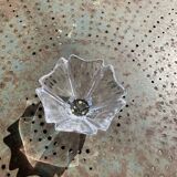 Crystal bowl in the shape of flowers, vintage Orrefors Sweden design